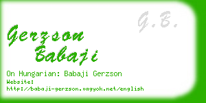 gerzson babaji business card
